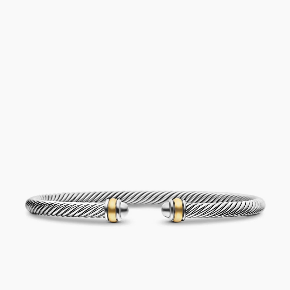 David Yurman Silver and Gold Cable Bracelet